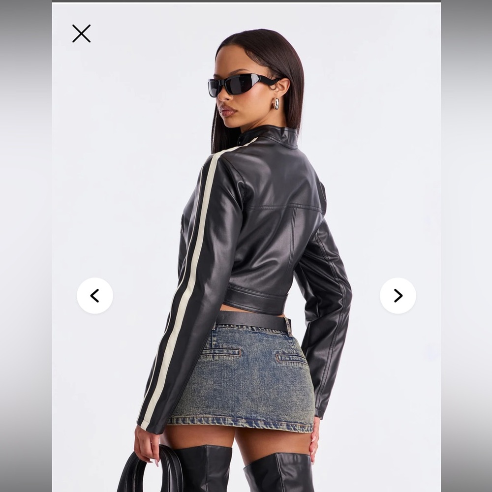 Faux Leather Moto Jacket - NWT - Picture 2 of 3